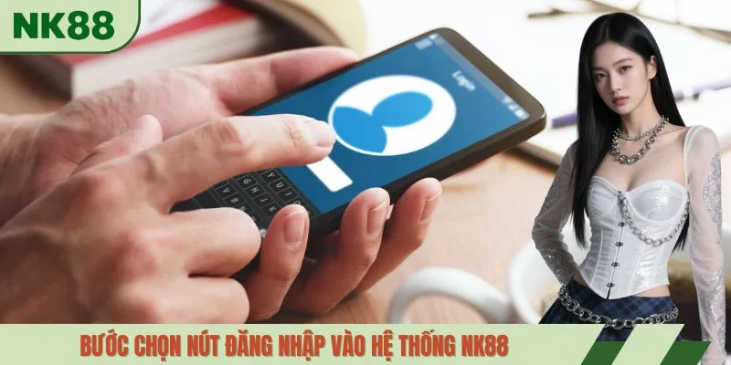 Bước chọn nút đăng nhập vào hệ thống NK88